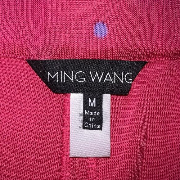 MING WANG Ankle Pants Size M Bright Pink Acrylic Blend Knit Pull On NEW NWT $175 - Picture 13 of 14